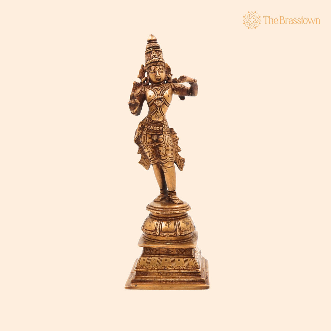 Brass Shree Ram Idol – Lord Rama Ramachandra Murti, Handcrafted Pital Ramji Statue for Home Temple Pooja Décor 11 Inch 1