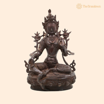 Brass Tara Maa Idol – Handcrafted Ugra Tara, Temple, Home Décor &amp; Gift 12 Inch 1
