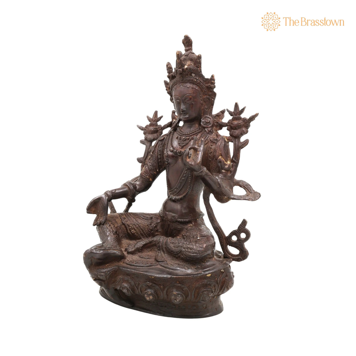 Brass Tara Maa Idol – Handcrafted Ugra Tara, Temple, Home Décor &amp; Gift 12 Inch 3