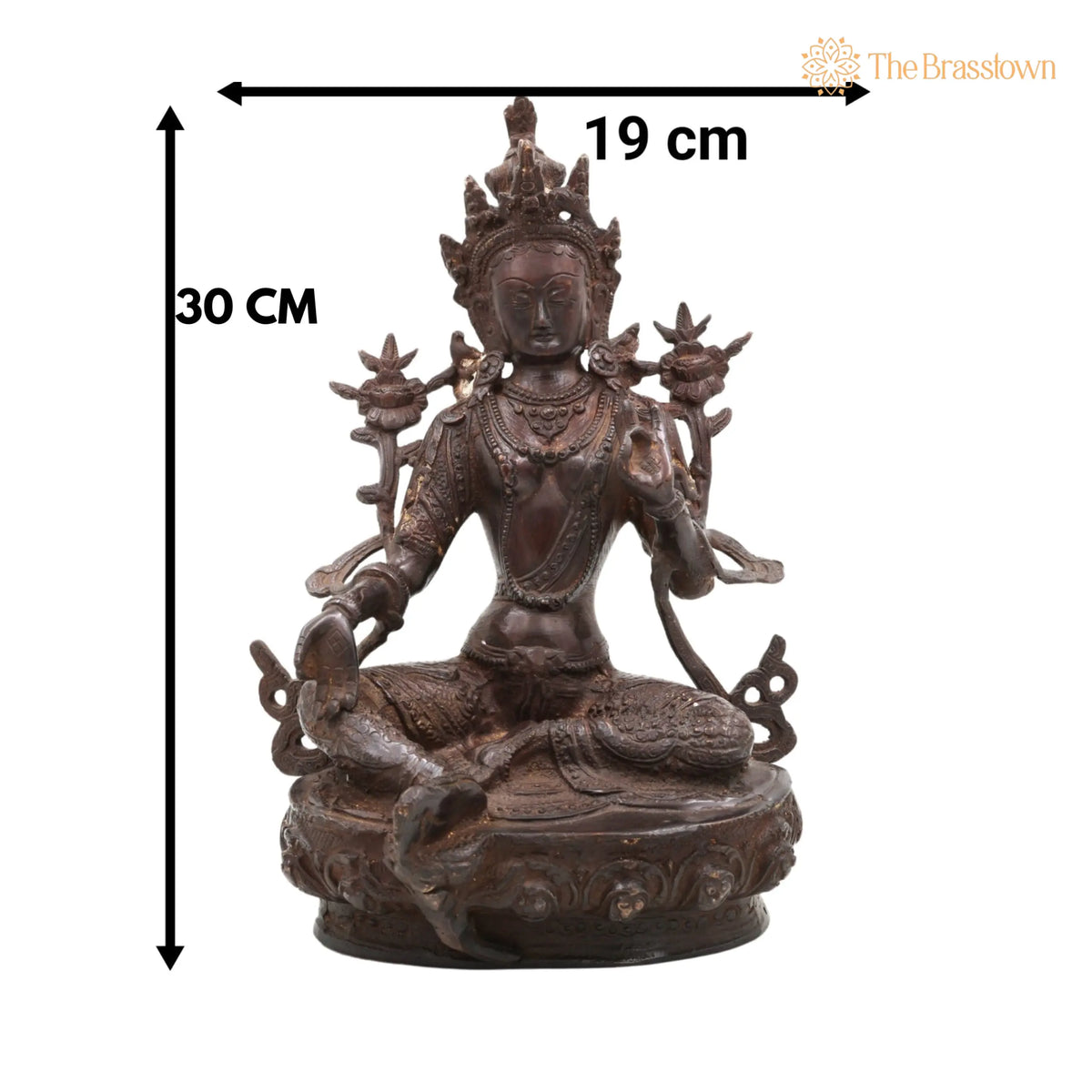 Brass Tara Maa Idol – Handcrafted Ugra Tara, Temple, Home Décor &amp; Gift 12 Inch 4