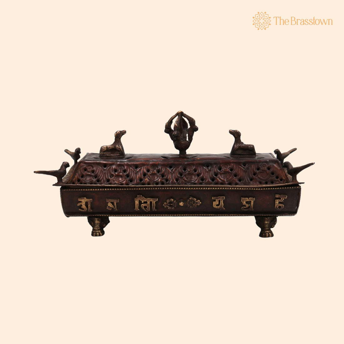 Brass Incense Burner – Handcrafted Traditional Dhoop Dhani &amp; Agarbatti Holder For Pooja &amp; Aromatherapy 4.5 Inch 1