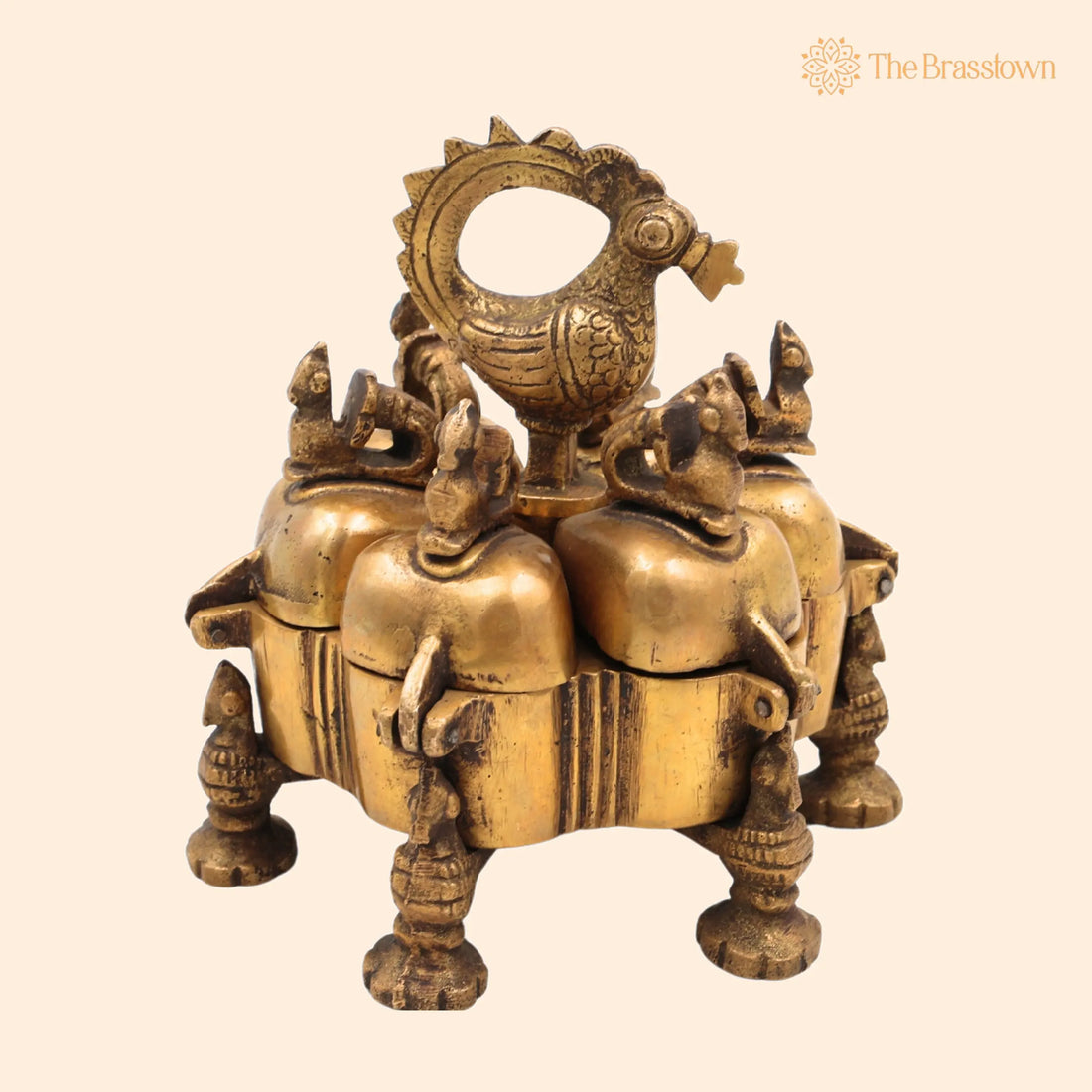 Brass Decorative Boxes – Handcrafted Box, Multipurpose Boxes, Sindoor Boxes, Sindhur Box, Antique for Home Décor, Puja &amp; Gifting 4.5 Inch 1