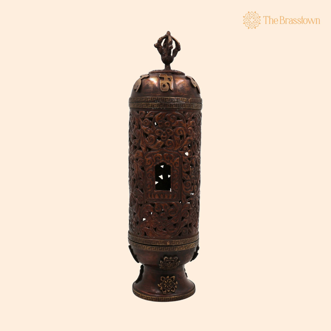 Handcrafted Brass Agarbatti Holder for Pooja – Traditional Dhoop Stand &amp; Incense Burner for Mandir with Moorthi of Lakshmi 12.5 Inch 1
