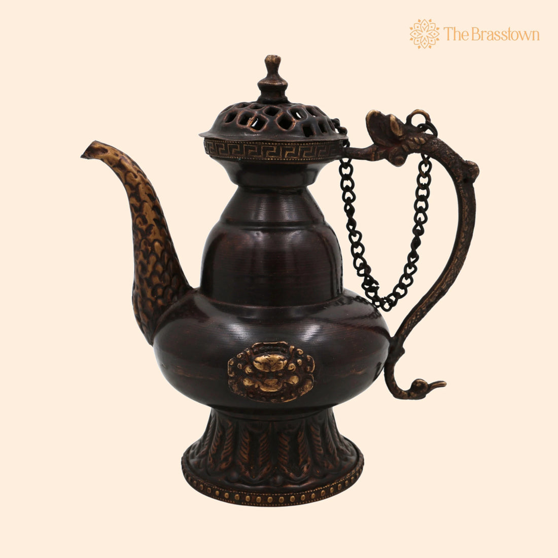 Brass Kettle Idol – Handcrafted Peetal Surahi, Hittale Water Pot, Pital Decorative Jug, Vintage Brass Tea Kettle, Traditional Indian Brass Pot 7 Inch 1