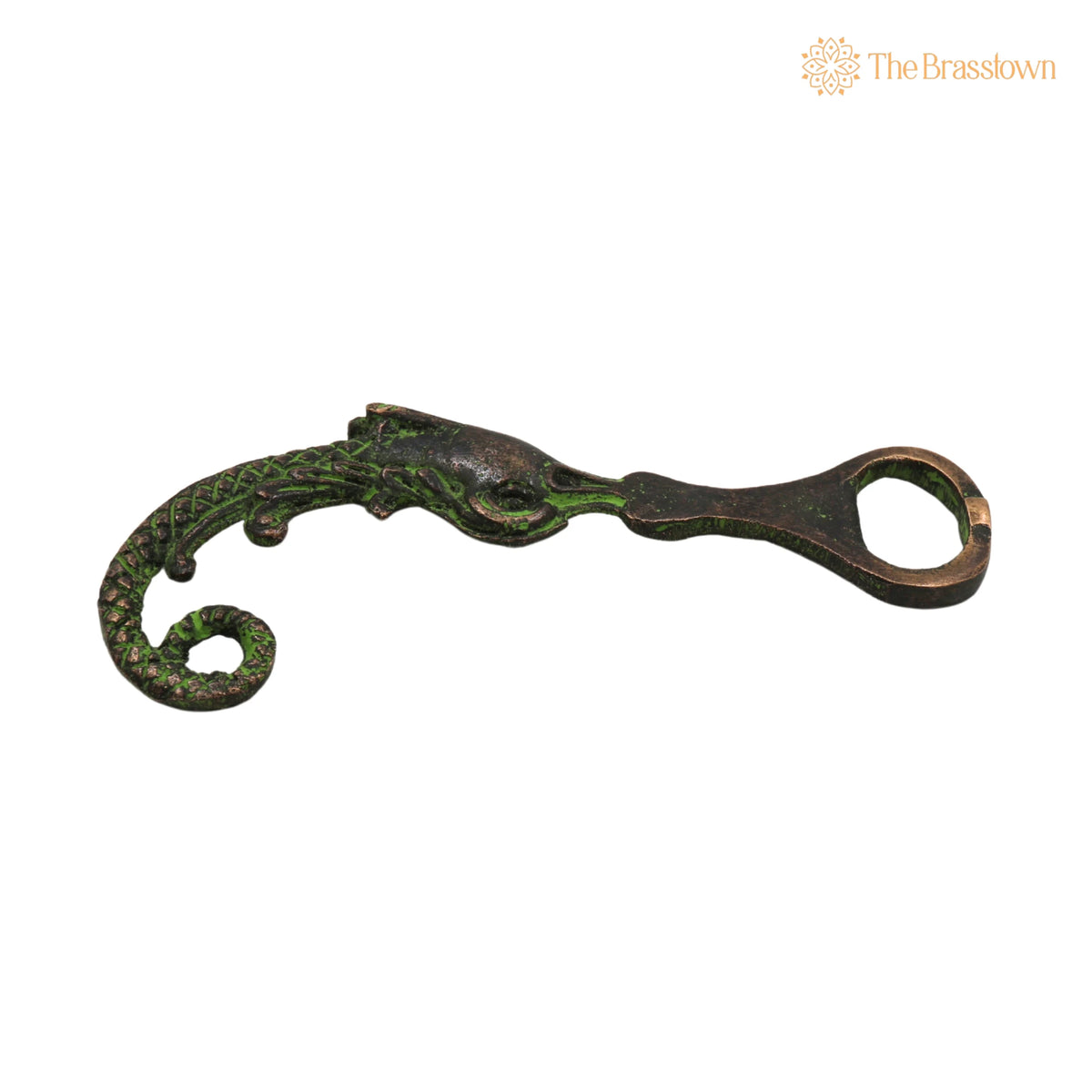 Brass Bastar Art Bottle Opener – Handcrafted Green Antique Finish for Home Décor &amp; Gifting 4.5 Inch 3