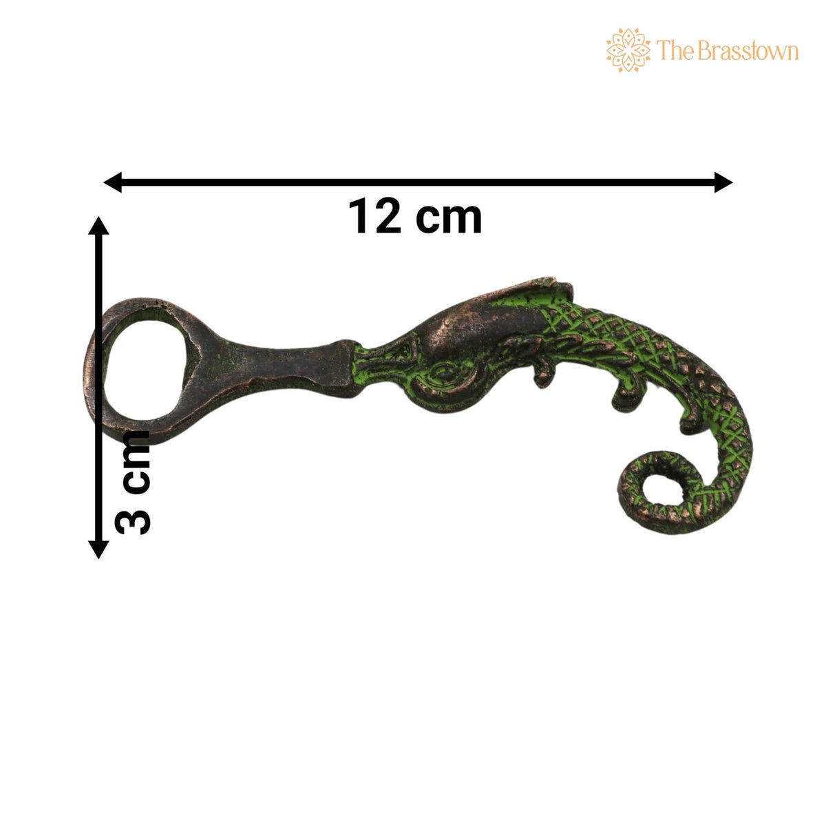 Brass Bastar Art Bottle Opener – Handcrafted Green Antique Finish for Home Décor &amp; Gifting 4.5 Inch 4