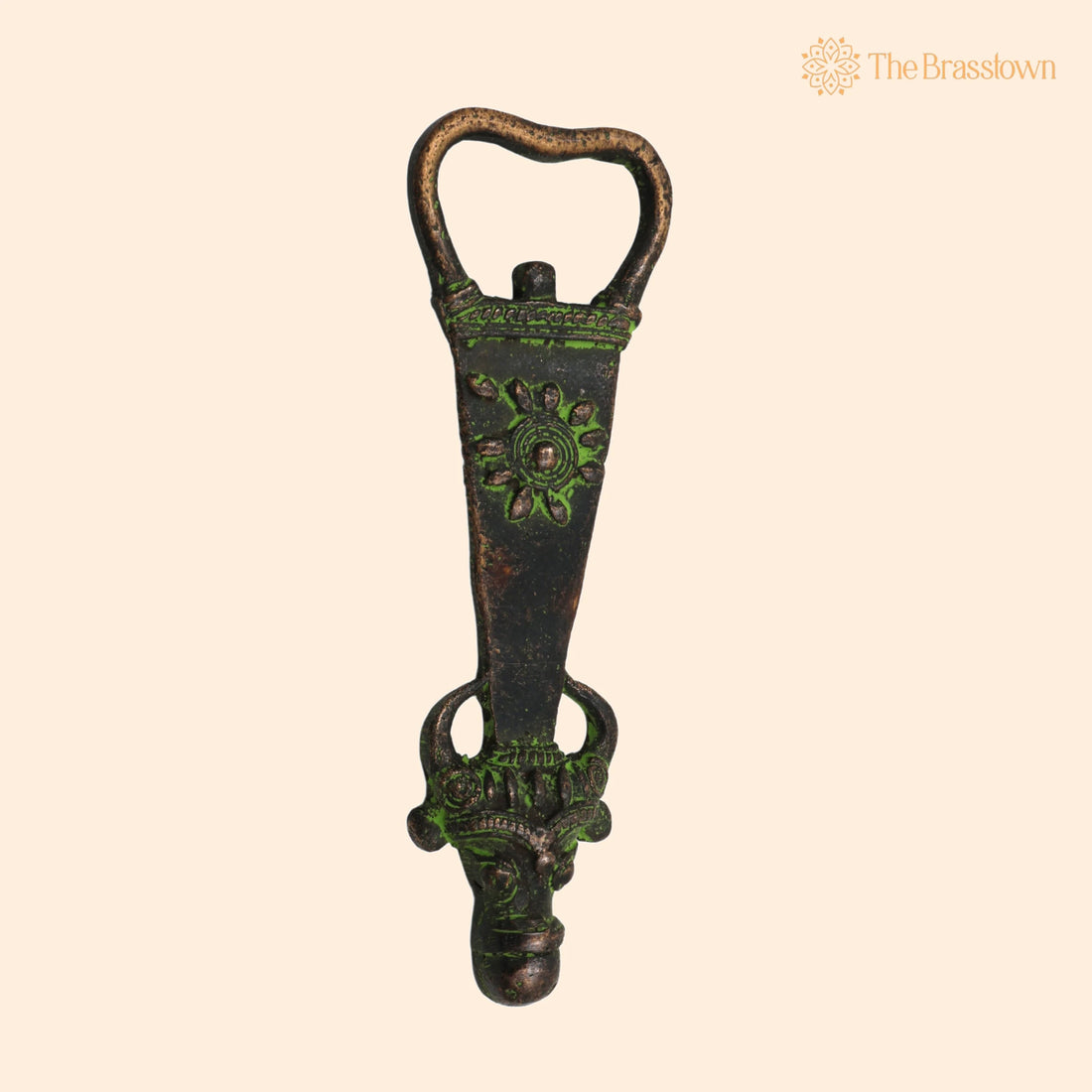 Brass Bastar Art Bottle Opener – Handcrafted Sturdy Green Finish for Home Décor &amp; Gifting 5.5 Inch 1