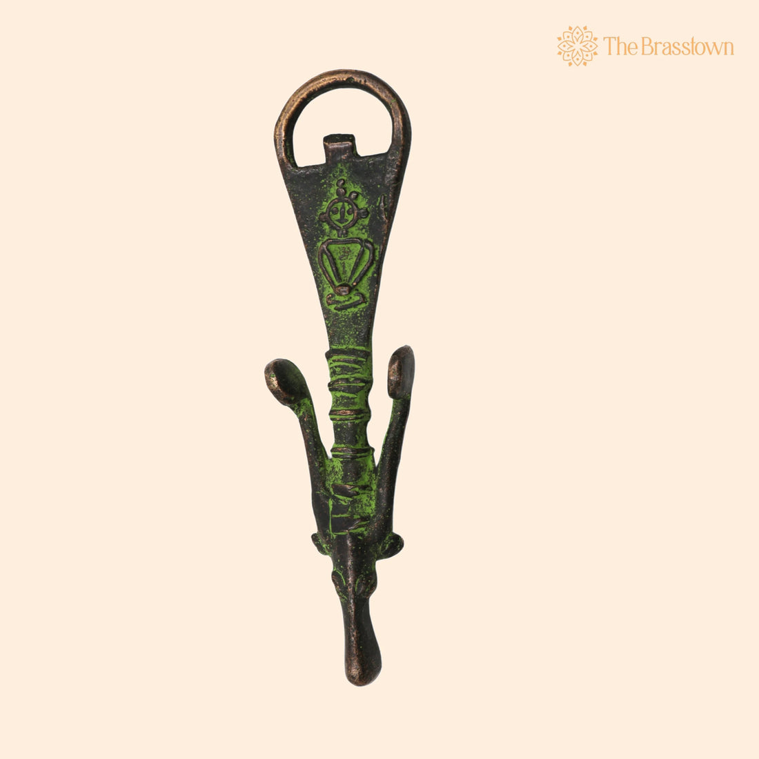 Brass Bastar Art Bottle Opener – Handcrafted Largest Green Finish for Home Décor &amp; Gifting 6.5 Inch 1
