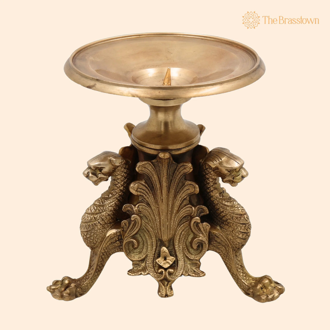 Brass Candle Holder – Vintage Handcrafted Candle Stand For Home Décor &amp; Festive Ambience 6.5 Inch 1