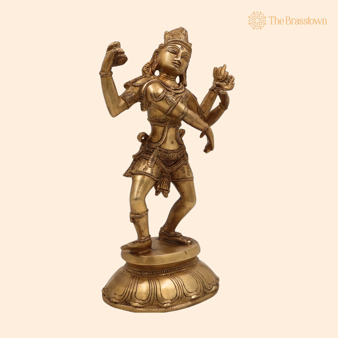 Handcrafted Brass Nataraja Idol – Chidambaram Natesha Nritya Moorthy for Home Temple, Pooja &amp; Décor 11 Inch 1