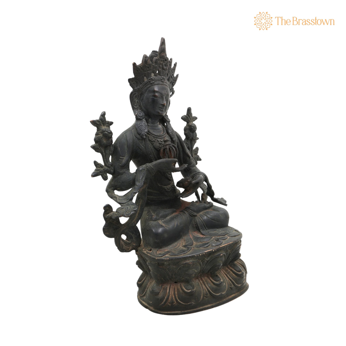 Brass Tara Maa Idol – Handcrafted Mahavidya Ugra Tara Devi Murti, Home Temple &amp; Gift 10.5 Inch 2