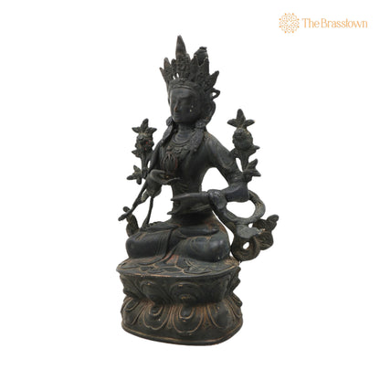 Brass Tara Maa Idol – Handcrafted Mahavidya Ugra Tara Devi Murti, Home Temple &amp; Gift 10.5 Inch 3