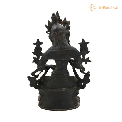 Brass Tara Maa Idol – Handcrafted Mahavidya Ugra Tara Devi Murti, Home Temple &amp; Gift 10.5 Inch 4