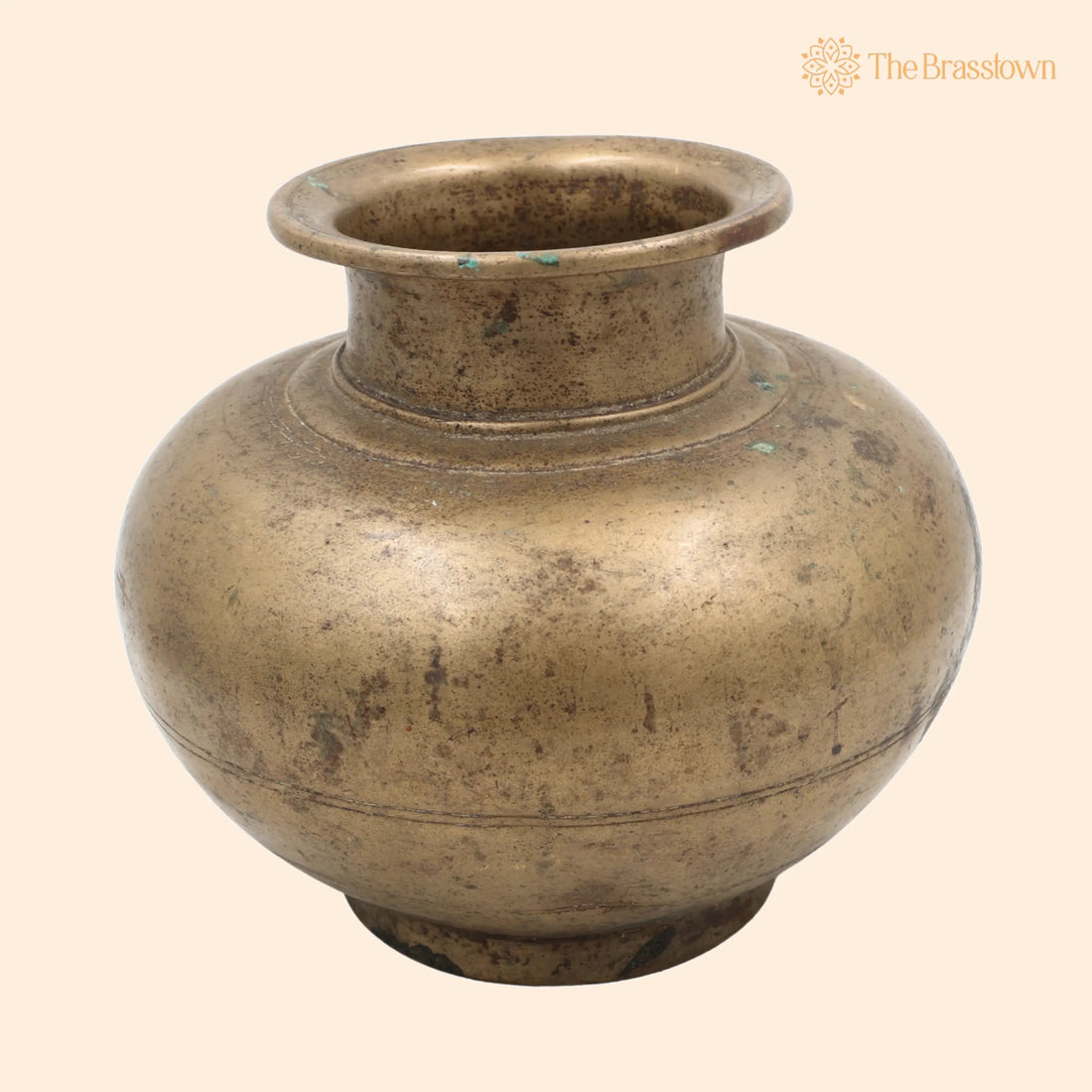 Antique Brass Loota – Handcrafted Lota Poja Cambu, Water Loota, Jal Lota, Poja Cambu, Lotiya, Gangajali Stoup 6.5 Inch 1