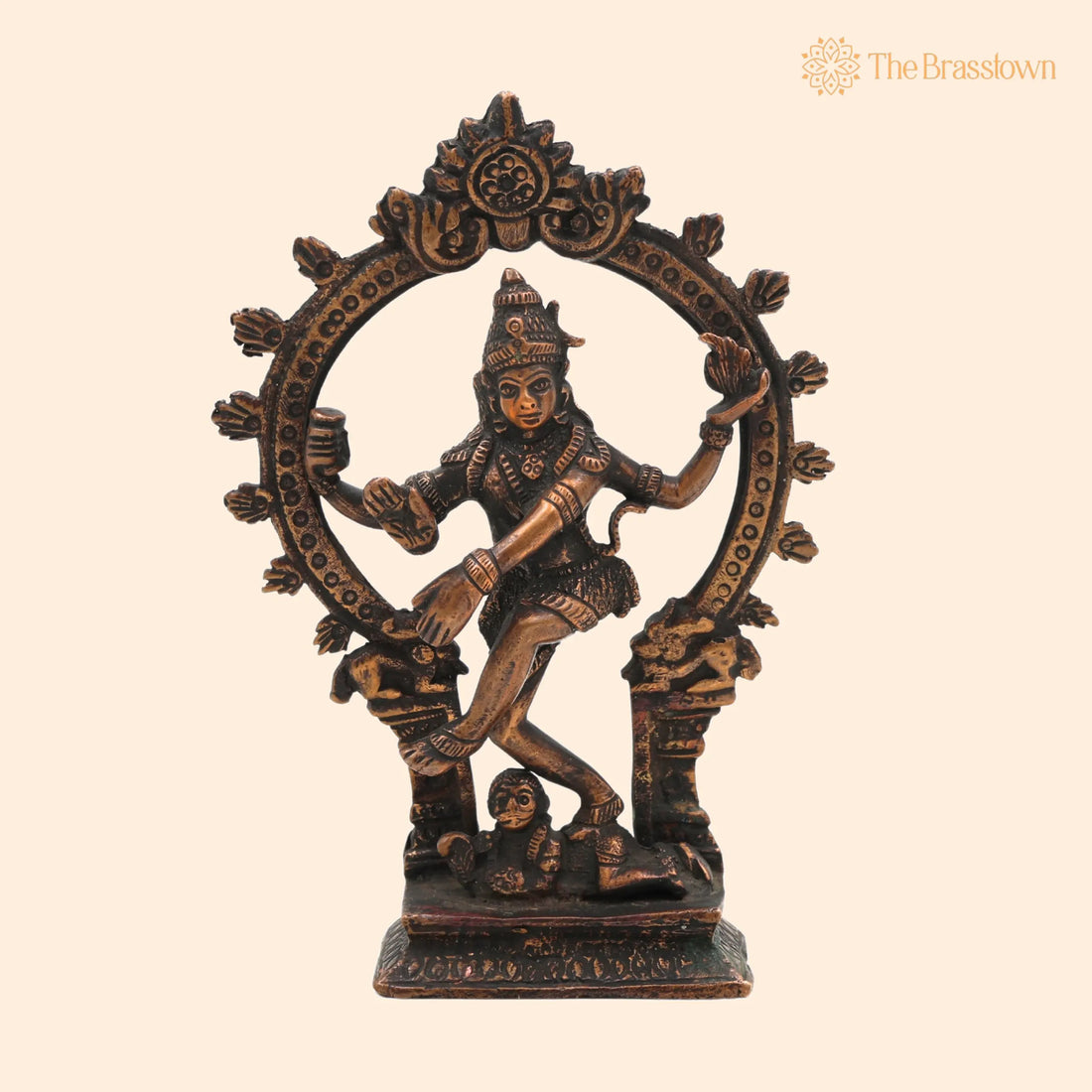 Brass Nataraja Idol – Handcrafted Home Temple &amp; Spiritual Décor 6.5 Inch 1