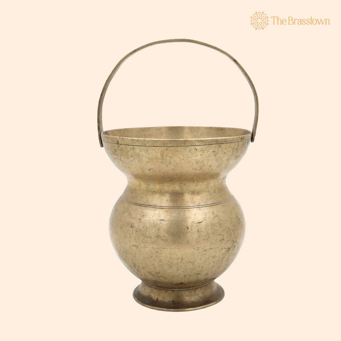 Handcrafted Brass Kamandal – Antique Pital Kamandalu Kalash for Ganga Jal, Pooja, Rishi-Sanyasi Use, Spiritual Tamba Lota 6.5 Inch 1