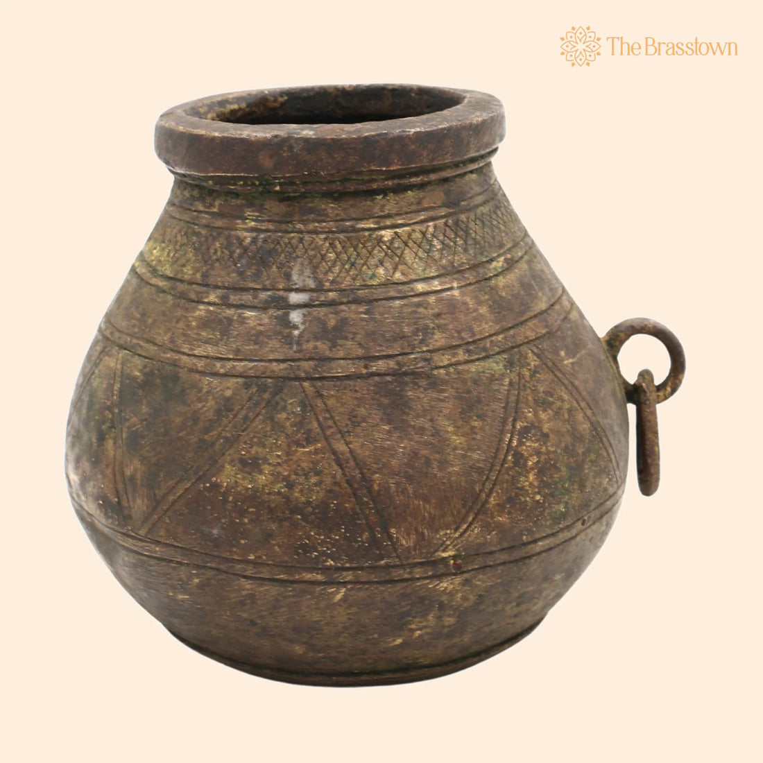 Antique Brass Loota – Handcrafted Lota Poja Cambu, Water Loota, Jal Lota, Poja Cambu, Lotiya, Gangajali Stoup 5.5 Inch 1