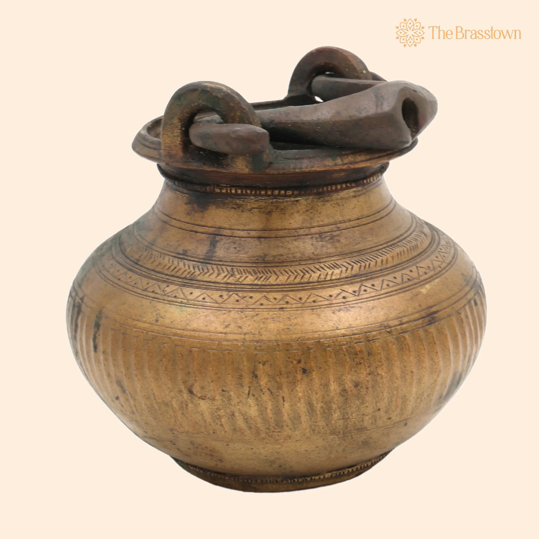 Antique Brass Loota – Handcrafted Lota Poja Cambu, Water Loota, Jal Lota, Poja Cambu, Lotiya, Gangajali Stoup 5.5 Inch 1