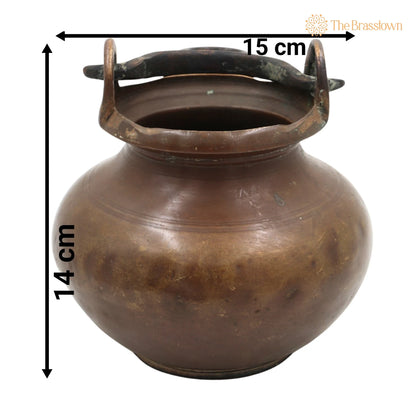 Antique Brass Loota – Handcrafted Lota Poja Cambu, Water Loota, Jal Lota, Poja Cambu, Lotiya, Gangajali Stoup 5.5 Inch 4