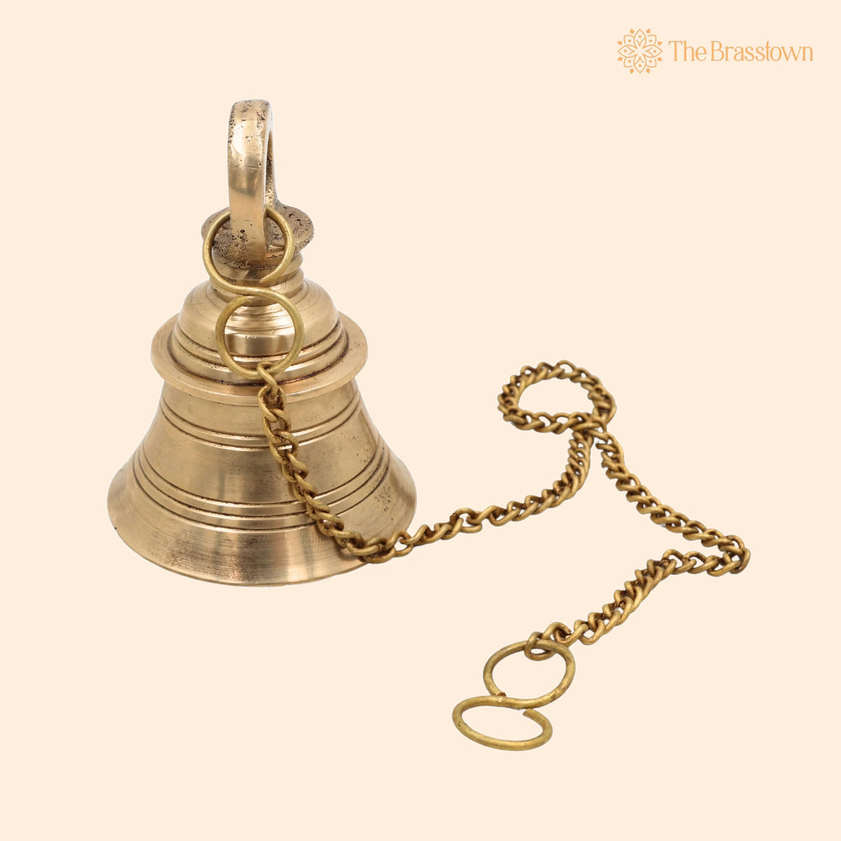 Brass Hanging Pooja Bell – Handcrafted Temple Ghanti For Home, Mandir &amp; Auspicious Rituals 4 Inch 1