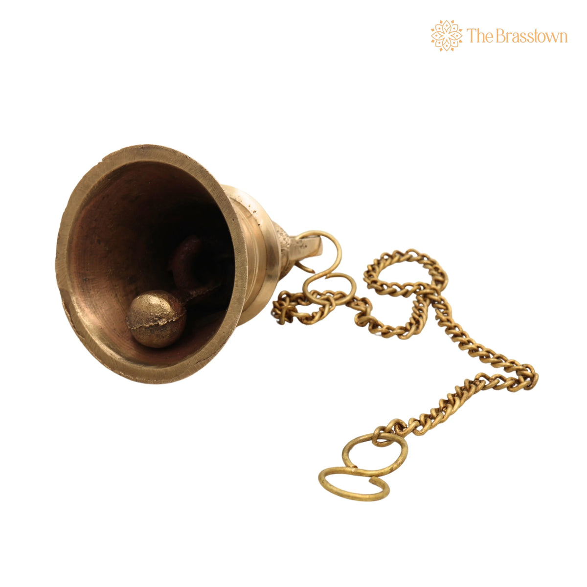 Brass Hanging Pooja Bell – Handcrafted Temple Ghanti For Home, Mandir &amp; Auspicious Rituals 4 Inch 2