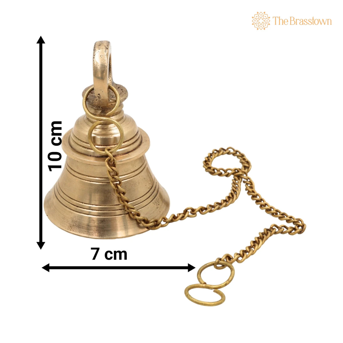 Brass Hanging Pooja Bell – Handcrafted Temple Ghanti For Home, Mandir &amp; Auspicious Rituals 4 Inch 4