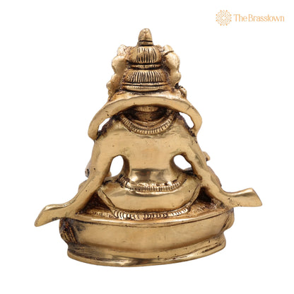 Brass Kubera Idol – Handcrafted Tibetan Buddhist Kuber Murti Kuvera Statue for Wealth, Prosperity, Vastu &amp; Home Décor 5.5 Inch 4