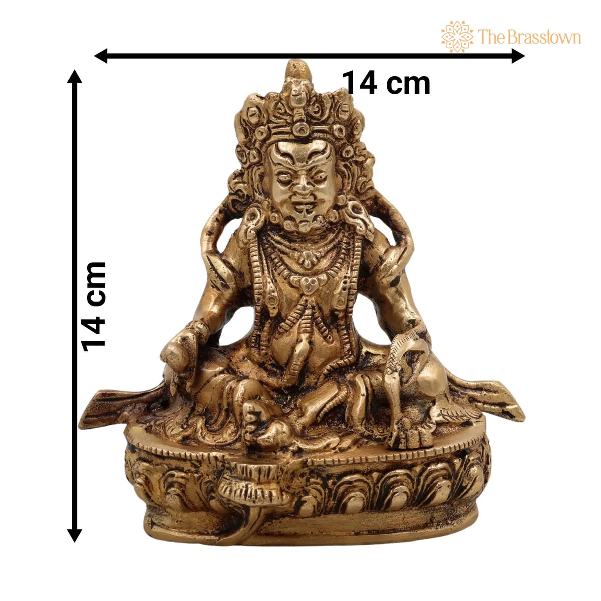 Brass Kubera Idol – Handcrafted Tibetan Buddhist Kuber Murti Kuvera Statue for Wealth, Prosperity, Vastu &amp; Home Décor 5.5 Inch 5