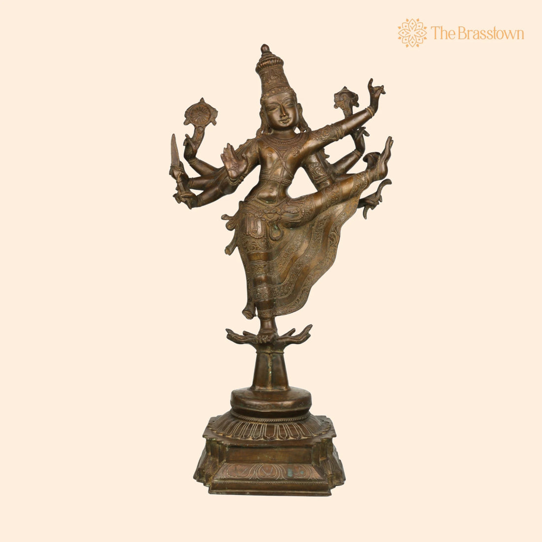 Bronze Panchaloha Vishnu Idol – Handcrafted Dancing Narayana Trivikrama Statue for Puja, Home Mandir &amp; Décor 30 Inch 1