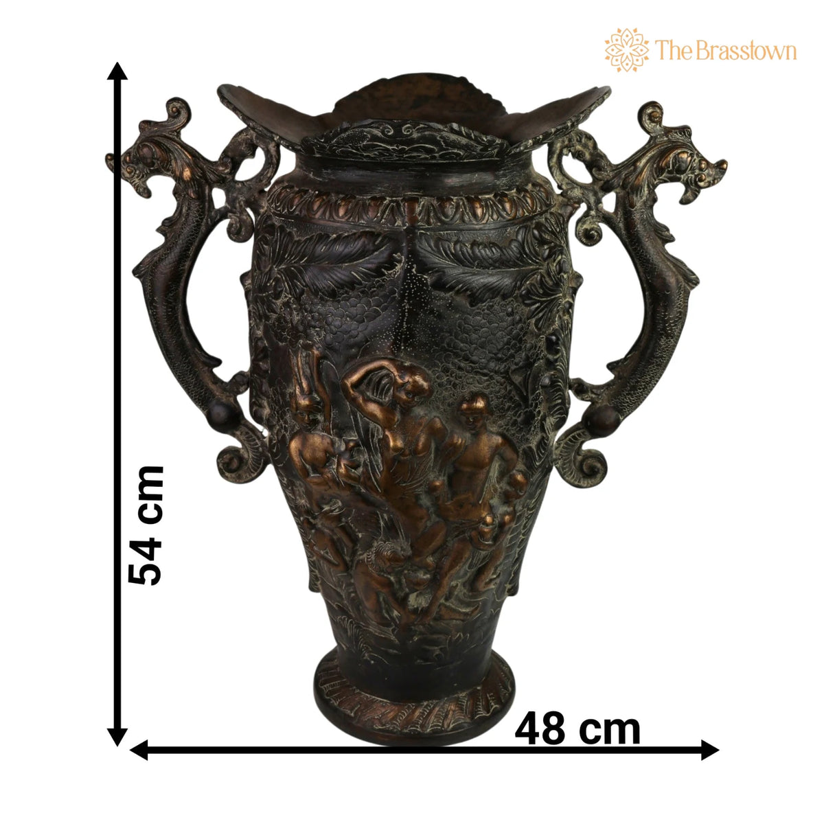 Handcrafted Brass Planter Pot – Antique Pittal Ka Katora for Murti, Moorti, Vigraha, Pratima, Devara, Temple &amp; Home Décor 21.5 Inch 3