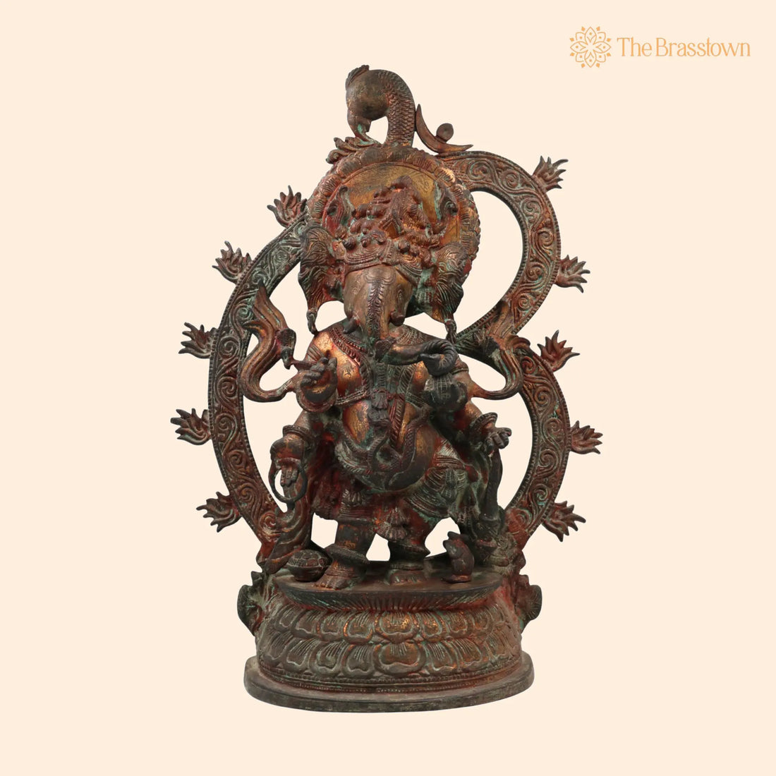 Handcrafted Brass Ganesha Idol – Ganapati Vinayaka Murti, Vighnaharta Siddhivinayak Statue for Home Temple Décor &amp; Gifts 20.5 Inch 1