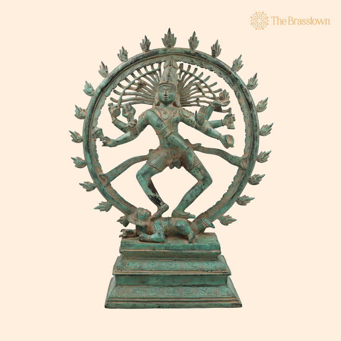 Handcrafted Brass Nataraja Idol – Dancing Shiva Nataraj Statue, Chola Style Tandava Murti, Shiva Nataraja for Home Temple 20.5 Inch 1