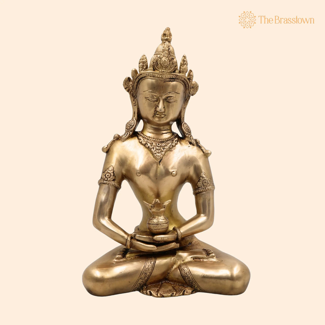Brass Buddhist Lokeshwar Idol – Handcrafted Avalokiteshvara Padmapani Chenrezig Karunamaya Bodhisattva Sculpture for Home Temple 13 Inch 1