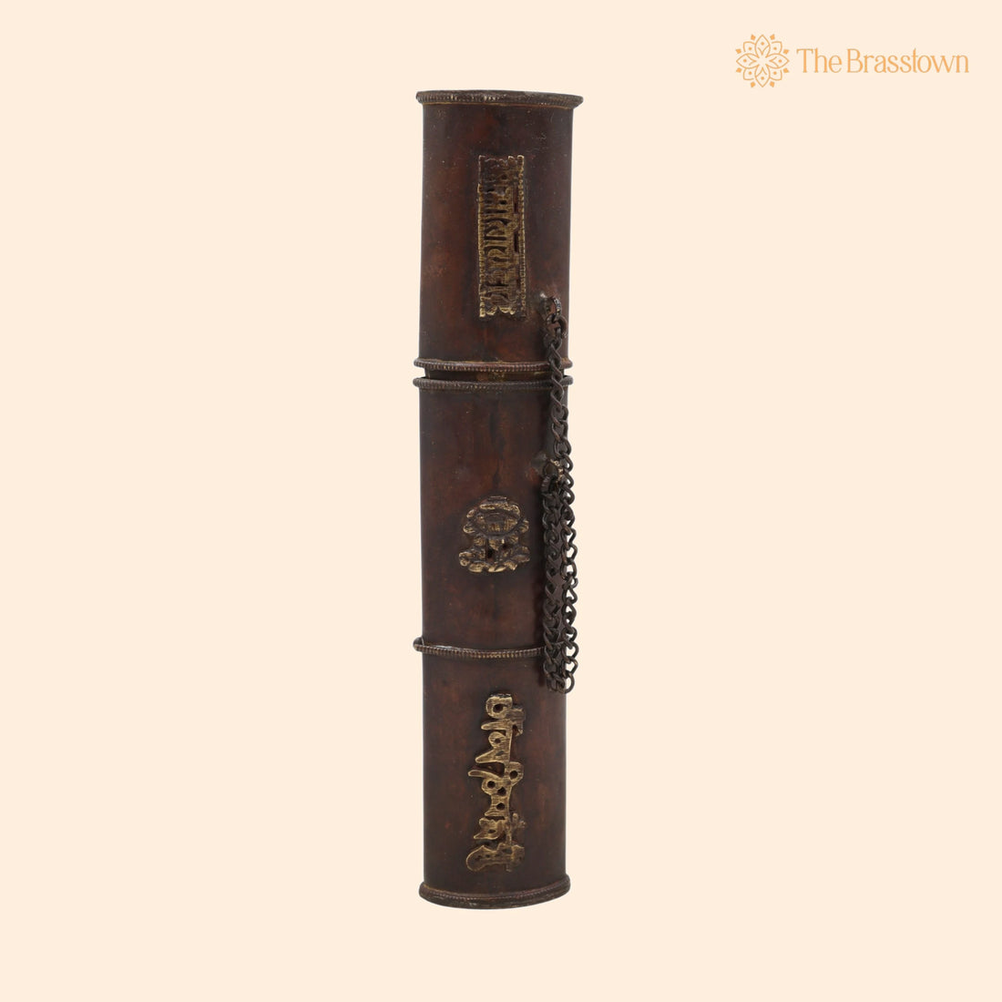 Handcrafted Brass Farman Dhoop Stand – Peetal Agarbatti Holder, Sambrani Burner &amp; Antique Scroll Box for Pooja, Ibadat 9 Inch 1