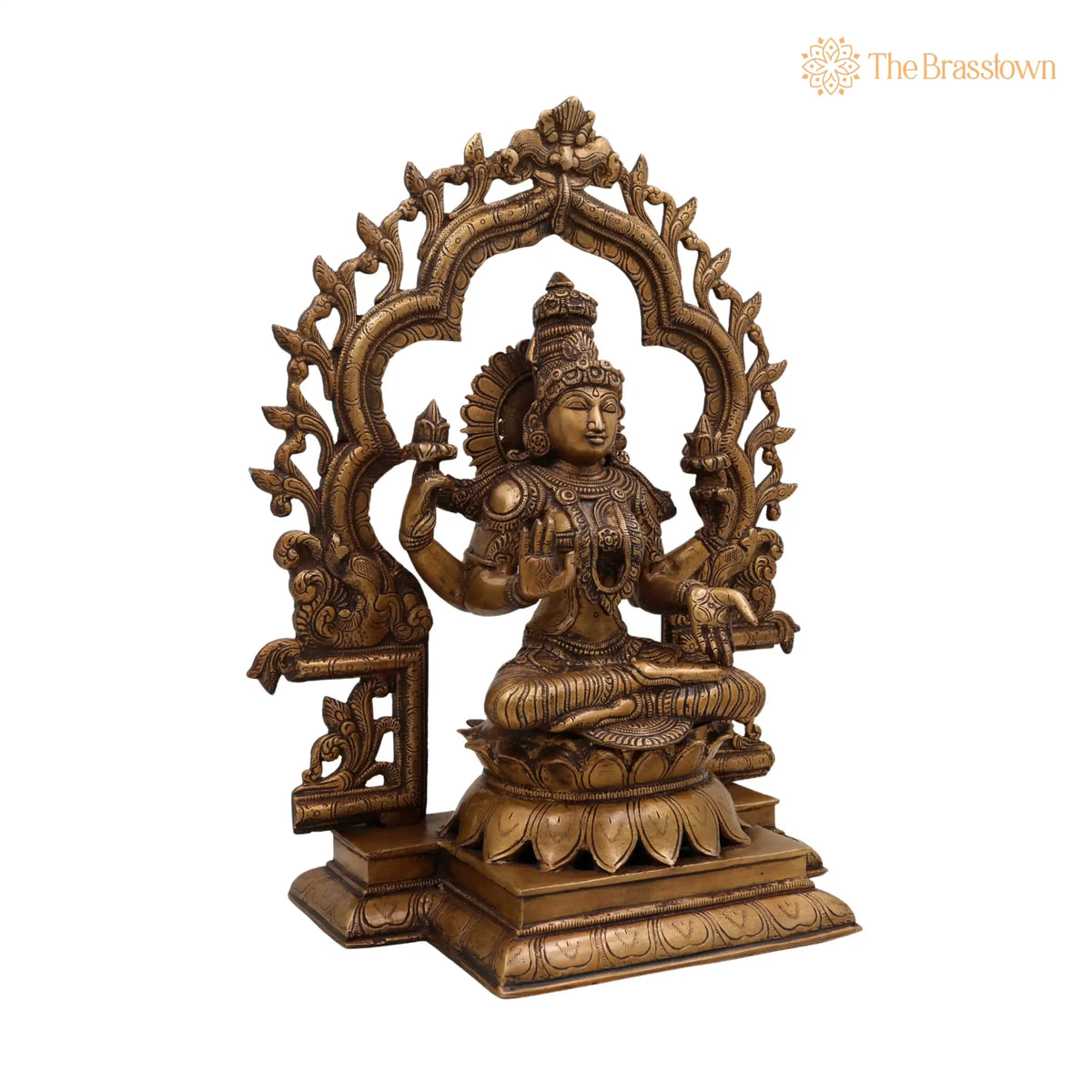Handcrafted Brass Lakshmi Idol – Mahalakshmi, Padmavathi, Ashta Lakshmi Murti for Pooja, Vastu, Home Temple &amp; Gifts 15.5 Inch 3