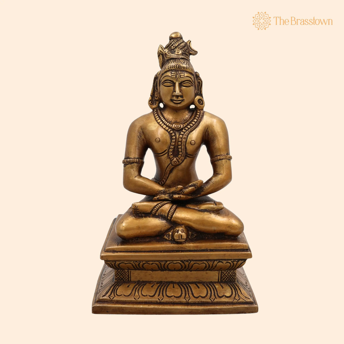Handcrafted Brass Shiva Idol – Mahadev, Bholenath, Adiyogi, Rudra, Shankar Murti for Home Temple &amp; Décor 8.5 Inch 1