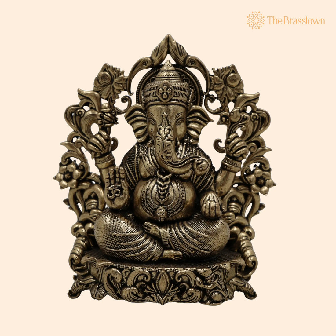 Brass Ganesh Idol – Handcrafted Ganapati Murti, Vighnaharta Statue for Pooja, Home Temple, Décor, Ganesh Chaturthi &amp; Gifts 4.5 Inch 1