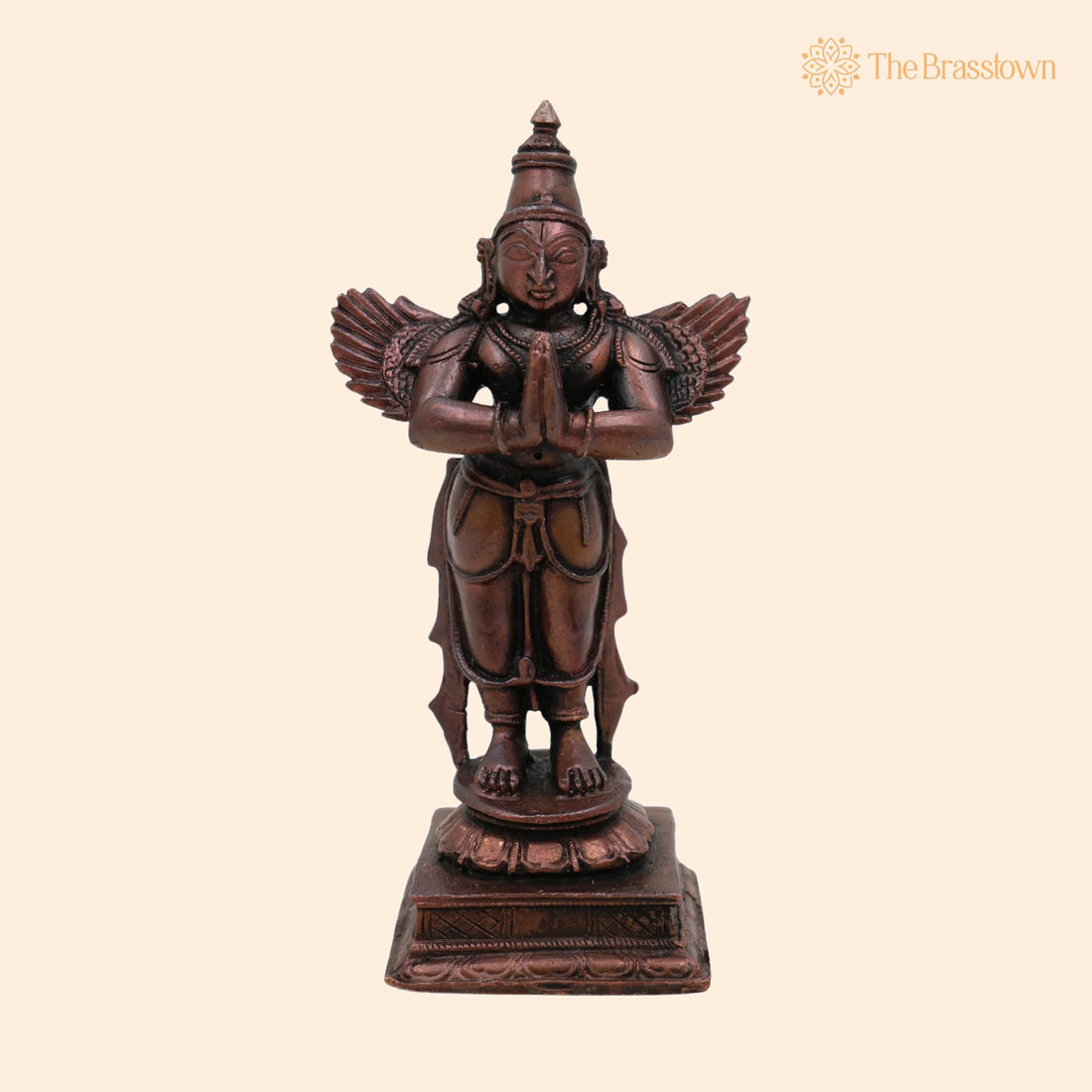 Copper Garuda Dev Idol – Handcrafted Tamra Garuda Murti, Pakshiraj Vainateya Statue, Vishnu Vahana Garuda Bhagwan Moorti 4 Inch 1