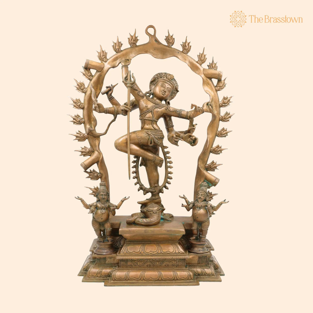 Gajasurasamhara Nataraja Idol in Panchaloha – Handcrafted Bronze Chola Style Gajasamharamoorthy, Home &amp; Vastu 22 Inch 1