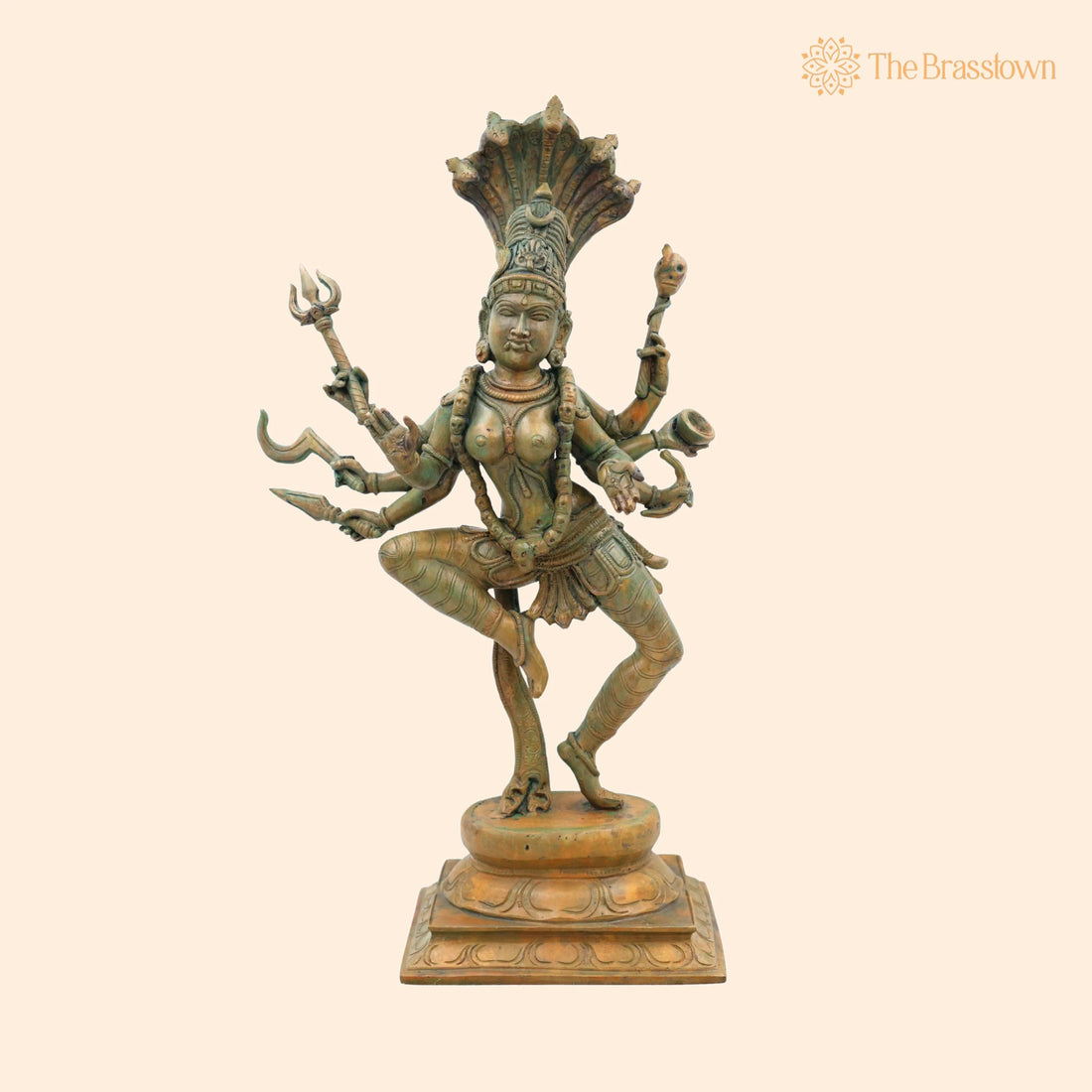 Bronze Kali Durga Adi Shakti Idol – Handcrafted Chola Art Devi Murti for Pooja, Temple &amp; Home Décor" 18.5 Inch 1