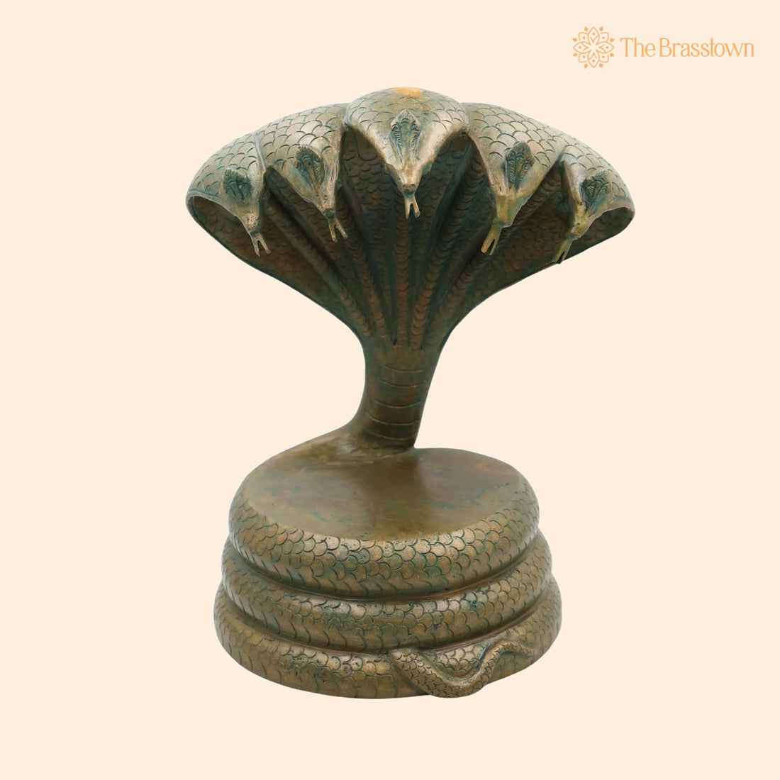Handmade Bronze Panchaloha Sheshnag Idol Chola Style – Five-Headed Serpent Ananta Statue, Spiritual Home Décor &amp; Sacred Gift 13.5 Inch 1