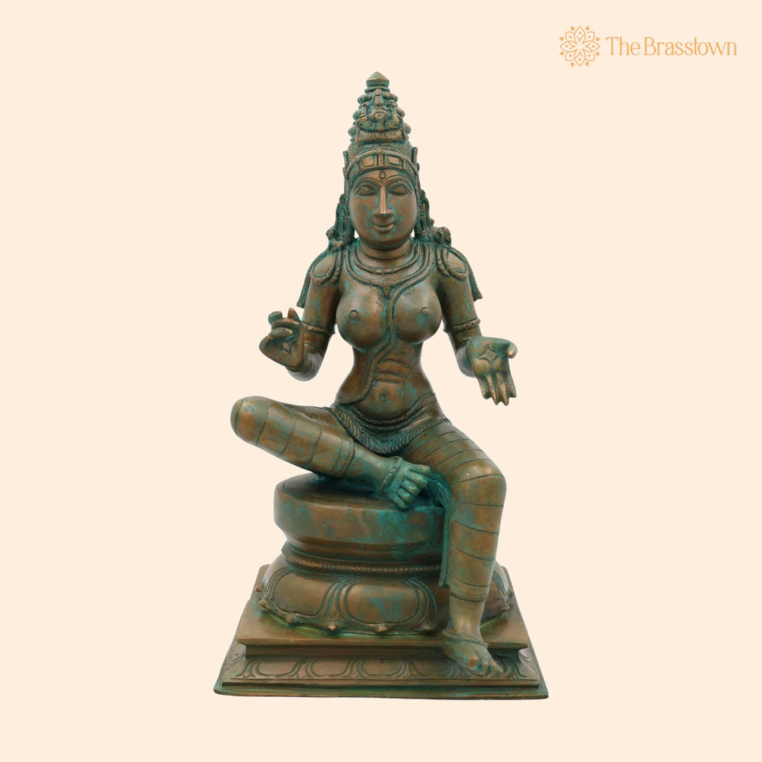 Bronze Panchaloha Bhoga Shakti Idol – Handcrafted Traditional Murti for Puja, Home Mandir &amp; Décor 12 Inch 1