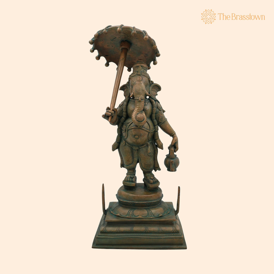 Handcrafted Bronze Panchaloha Ganesha Idol – Chola Style Vinayaka, Ganapati, Pillaiyar, Siddhivinayak for Puja, Home Mandir &amp; Décor 14 Inch 1