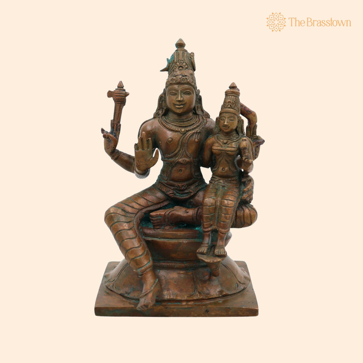 Handcrafted Bronze Shiva Parvati Idol – Uma Maheshwara for Puja, Home Mandir &amp; Décor 6.5 Inch 1