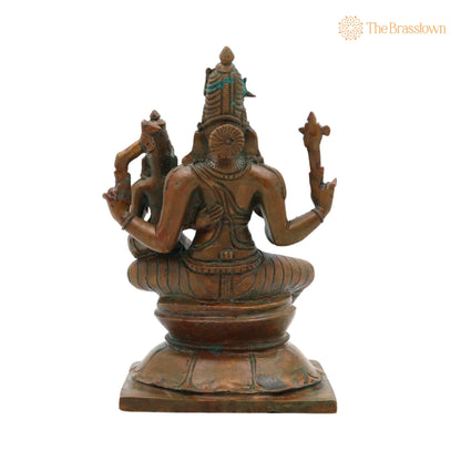 Handcrafted Bronze Shiva Parvati Idol – Uma Maheshwara for Puja, Home Mandir &amp; Décor 6.5 Inch 4