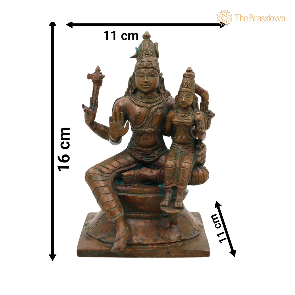 Handcrafted Bronze Shiva Parvati Idol – Uma Maheshwara for Puja, Home Mandir &amp; Décor 6.5 Inch 5