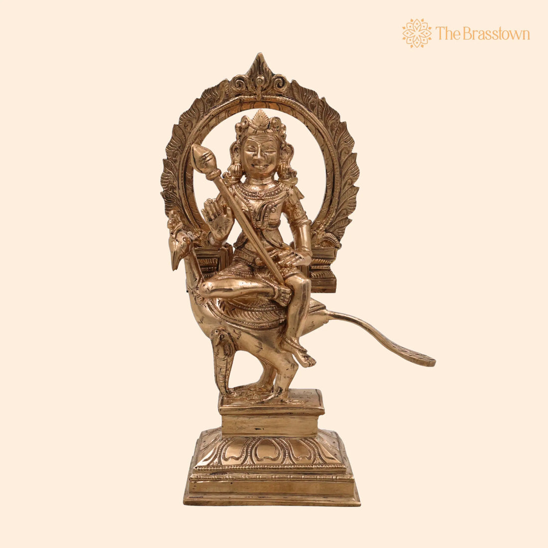 Handcrafted Bronze Panchaloha Murugan Idol – Kartikeya, Skanda, Subramanya, Vel Murugan, Chola Art South Indian Temple Sculpture 8 Inch 1