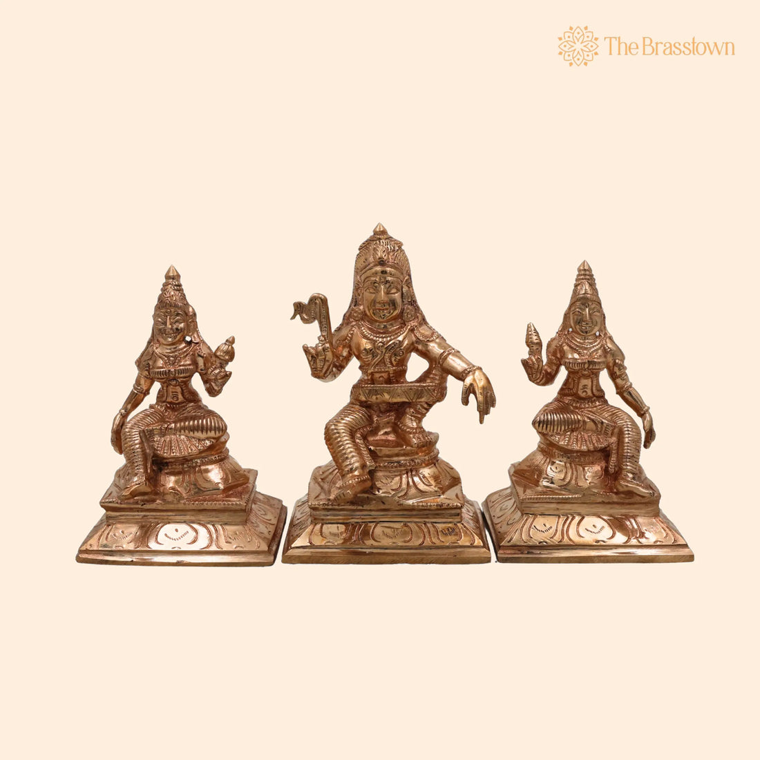 Bronze Panchaloha Shasta Aiyanar Idol with Poorna &amp; Pushkala – Handmade Ayyanar Silai, Sastha Iyyanar Grama Devata Statue 4.5 Inch 1