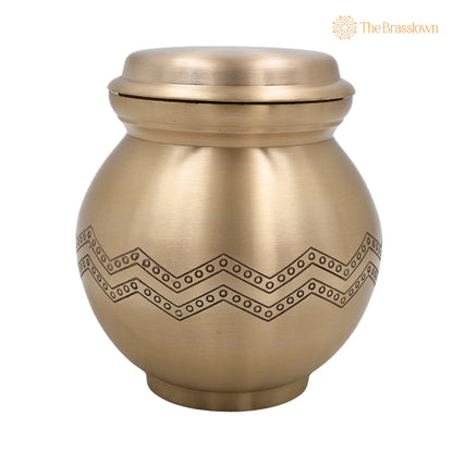 Handcrafted Brass Ghee Box – Multi-Purpose Storage Container for Kitchen, Pooja &amp; Spices, 1 Litre 5.5 Inch 2