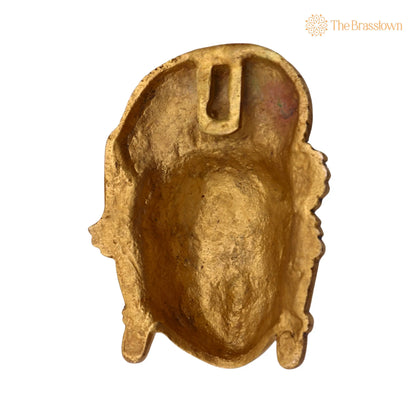 Brass Handcrafted Goddess Gowri Face for Puja, Home Mandir &amp; Décor 5.5 Inch 4